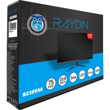 Raydın R238VAB 23,8" 5ms, 75Hz, Full Hd, D-Sub, Hdmı, Frameless, Va LED Monitör (Siyah)