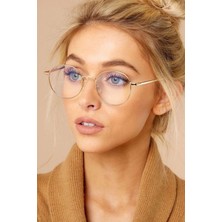Lookup Maria Unisex Oval Yuvarlak Mavi Işık Korumalı Blue Block Vintage Gözlük