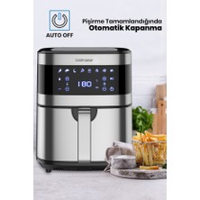 Goldmaster Superfry 7 Litre Inox Geniş Hazneli Xxl Dokunmatik 8 Ön Ayarlı Airfryer Sıcak Hava Fritözü