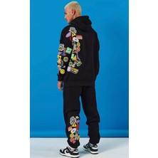 Amor Man Özel Tasarım Kapüşonlu Movıe Club Emojiler Baskılı % 100 Pamuk Tam Kışlık Hip  Hop  Erkek Eşofman  Takımı