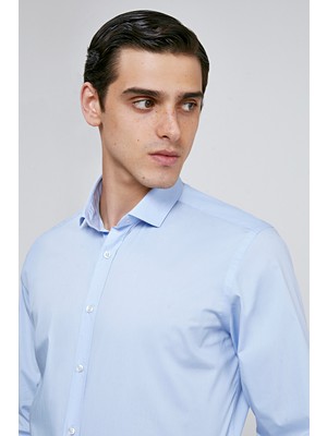 Twn Slim Fit Mavi Düz Gömlek 8EE02PH00288D