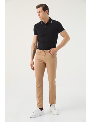 D'S Damat Twn Slim Fit Camel Dokulu Chino Pantolon 6ECC32321758D