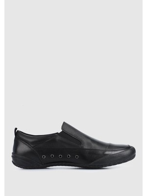 Eclipse Siyah Deri Erkek Slip-On