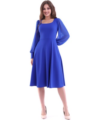 Rokka Moda Yuvarlak Yaka Midi Elbise