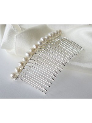 Bba New Trend Bba Gümüş Renkli Gelin Inci Saç Tarağı Kadın Kullanıcılar İçin Zarif Aksesuar