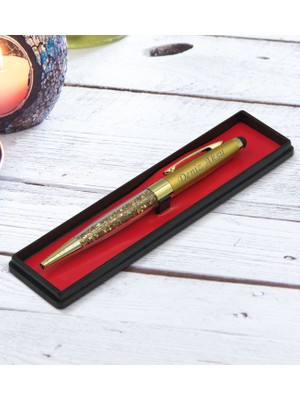 Bk Gift Kişiye Özel Isimli Gold Taşlı Touchpen Metal Tükenmez Kalem, Yeni Iş Hediyesi, Ofis Hediyesi