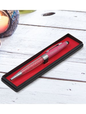 Bk Gift Kişiye Özel Isimli Pembe Taşlı Touchpen Metal Tükenmez Kalem, Yeni Iş Hediyesi, Ofis Hediyesi