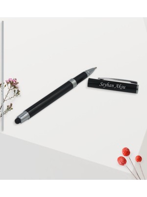 BK Kişiye Özel Isimli 542 Siyah Metal Roller Touchpen Kalem