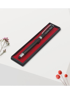 BK Kişiye Özel Isimli 542 Siyah Metal Roller Touchpen Kalem