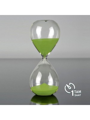Evbuya Çağla Yeşili Cam Kum Saati, 1 Saatlik Pomodoro Zamanlayıcı, Masa Salon Oda Dekor Saat, Trend Hediye
