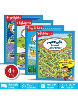 Dikkat Atölyesi Yayınları Highlights Puzzlemania On The Go 4'lü Set Eğitici Oyun 4+ Yaş İçin