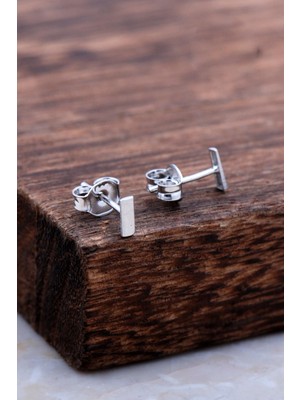 Sümer Telkari I Harfi Rodyumlu Gümüş Küpe 5970