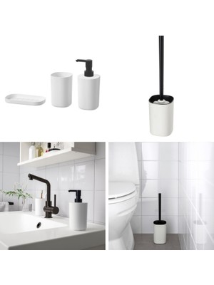 IKEA Storovan Banyo Seti 3'lü ve Storavan Tuvalet Fırçası 5 Parça Set