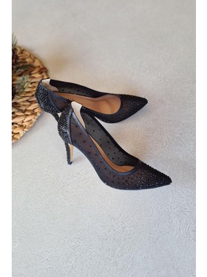 Topukla 036 4268 Topukla Kadın 8 cm Topuklu Taşlı Abiye Ayakkabı
