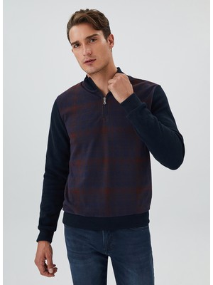 Lee Cooper Fermuarlı Yaka Lacivert - Bordo Erkek Sweatshirt231 Lcm 241050 Barn Lacivert-Bordo