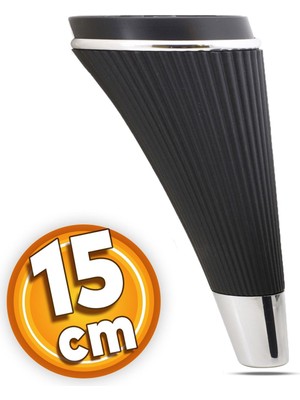 Iron Lüks Mobilya Kanepe Sehpa Tv Ünitesi Koltuk Ayağı 15 cm Siyah Krom Baza Ayakları