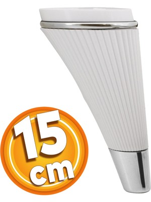 Iron Lüks Mobilya Kanepe Sehpa Tv Ünitesi Koltuk Ayağı 15 cm Beyaz Krom Baza Ayakları