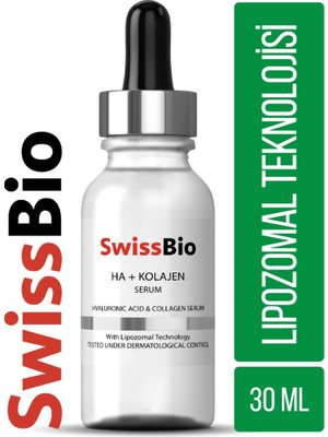 SwissBio HA+ Kolajen Serum 30 ml Cilt Canlandırıcı ve Aydınlatıcı Etki Kolajen ve Hyalüronik Asit İçerir