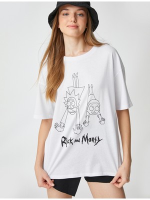 Koton Rick and Morty Tişört Oversize Bisiklet Yaka Kısa Kollu Lisanslı