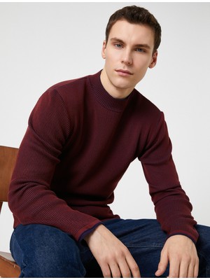 Koton Basic Triko Kazak Yarım Balıkçı Yaka Dar Kesim