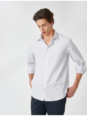 Koton Basic Gömlek Klasik Manşet Yaka Uzun Kollu Non Iron