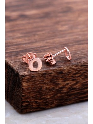 Sümer Telkari O Harfi Rose Gümüş Küpe 5987