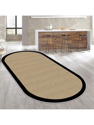 West Home Makinede Yıkanabilir Kaymaz Taban Leke Tutmaz Oval Salon Halısı Mutfak Halısı ve Yolluk