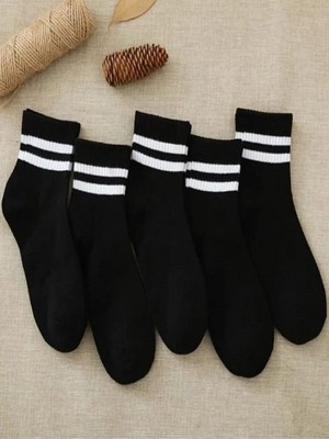 Herosa Tekstil 6 Çift Unisex Pamuklu Siyah Tenis Çorap