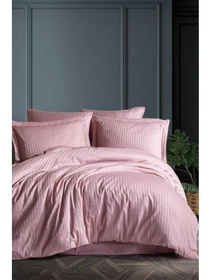 Pırıltı Collection Çift Kişilik Pamuk Saten Nevresimtakımı (Stripe Çizgili)