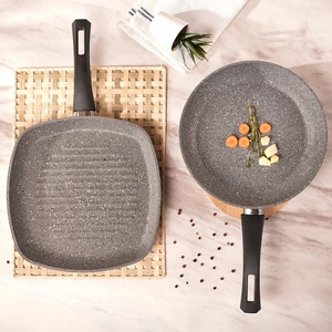 Gris Bio Granit Tava ve Grill Seti