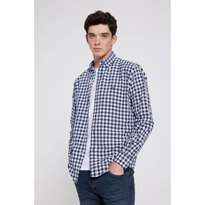 D'S Damat Slim Fit Lacivert Kareli Ekoseli Gömlek 7HC02ORT09265