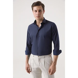 Twn Slim Fit Lacivert Baskılı Gömlek 9EF022112288M