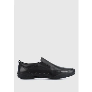Siyah Deri Erkek Slip-On