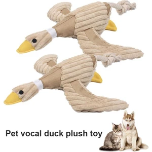 Hexingjie Store Pet Duck Şekilli Vokal Peluş Eğitim Gıcırtı Oyuncak Köpek Molarring Diş Temizliği Için (Yurt Dışından)