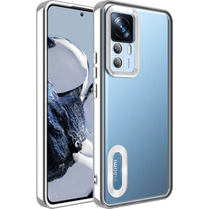 M.TK Moveteck Xiaom Mi 12T Pro Kılıf Kamera Lens Korumalı Parlak Renkli Kenar Logosu Açık Derin Mor