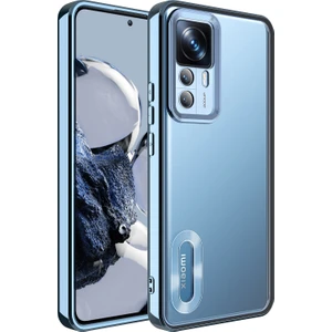 M.TK Moveteck Xiaom Mi 12T Pro Kılıf Kamera Lens Korumalı Parlak Renkli Kenar Logosu Açık Derin Mor