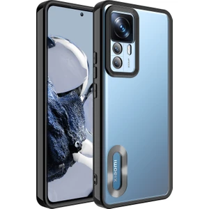 M.TK Moveteck Xiaom Mi 12T Pro Kılıf Kamera Lens Korumalı Parlak Renkli Kenar Logosu Açık Derin Mor