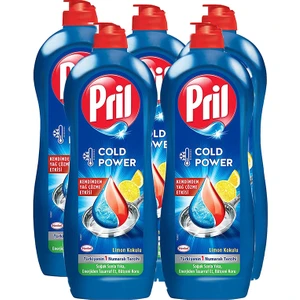 Cold Power Yağ Çözme Etkili Limon Kokulu Sıvı Bulaşık Deterjanı 675 gr 5 Adet