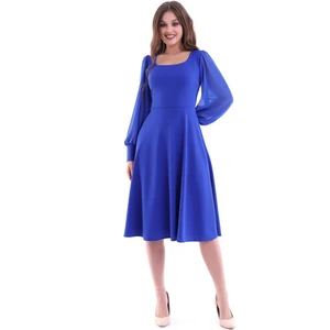 Rokka Moda Yuvarlak Yaka Midi Elbise