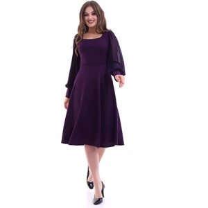 Rokka Moda Yuvarlak Yaka Midi Elbise