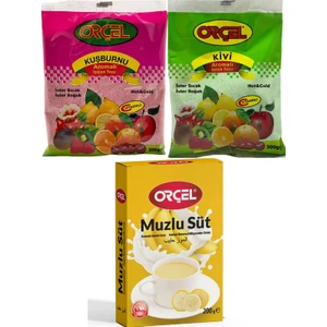 Muzlusüt 200 gr + Orçel Kivi 300 gr + Orçel Kuşburnu 300 gr Aromalı İçecek Tozu Oralet Çay