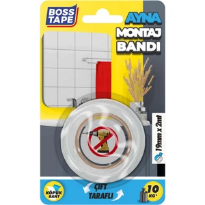 Boss Tape Ayna Montaj Bandı Çift Taraflı Çok Güçlü Köpük En:19mm Boy:2mt