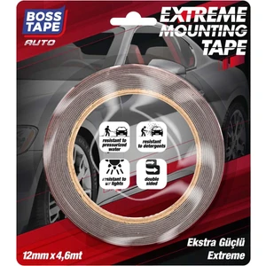 Boss Tape Çok Güçlü Otomobil Motosiklet Araba Aksesuar Spoiler Çıta Montaj Bandı 4,6 Metre En:12mm