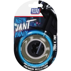 Boss Tape Araç Otomobil Motosiklet Parlayan Reflektörlü Mavi Neon Jant Bandı Sertifikalı En:7mm Boy:7mt