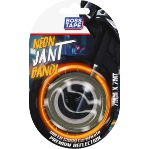 Boss Tape Araç Otomobil Motosiklet Parlayan Reflektörlü Turuncu Neon Jant Bandı Sertifikalı En:7mm Boy:7mt