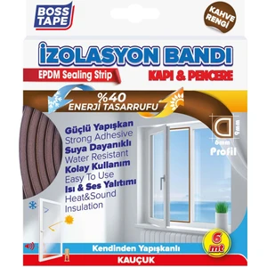 Tape Kapı Pencere Yalıtım İzolasyon Bandı Yumuşak Yapılı D Profil Kahverengi