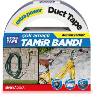 Boss Tape Duct Tape Tamir Bandı Siyah 48mmx50mt Çok Amaçlı Elle Yırtılır