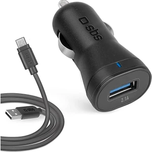 37355 TECRKITMIC21AFAST Mini Araç Içi Çakmaklığa Takılan USB Qc 3.0 Sertfikalı + Type-C Şarj ve Veri Kablolu 1 Mt. Siyah Araç Şarj Cihazı