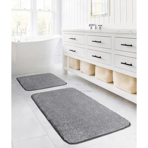 Segura Peluş Gri Kaydırmaz Taban 2li Banyo Paspası 60 x 100 - 50 x 60