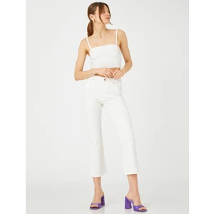 Geniş Paça Crop Kot Pantolon - Bianca Jean